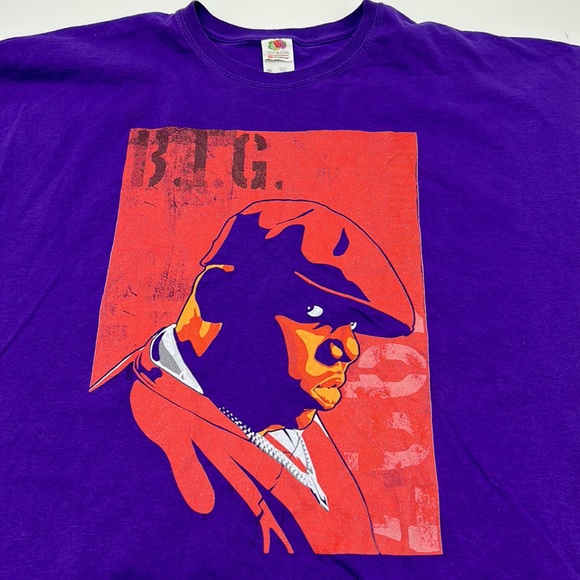 VINTAGE Y2K NOTORIOUS B.I.G. MENS SIZE 2XL T-SHIRT PURPLE TEES - Picture 4 of 10